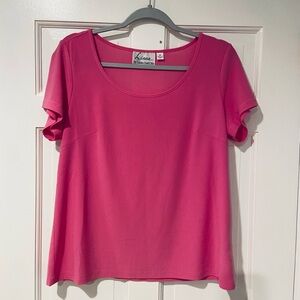 Linea by Louis Dell’Olio Hot Pink Short Sleeve Top – Size M